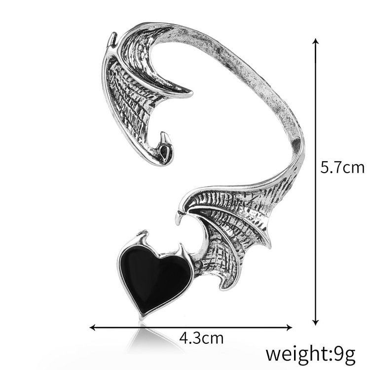 Dark Gothic Demon Elf Wings Earrings