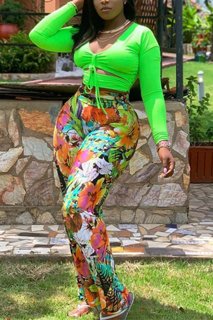 Fashion Plus Size Printed Pants Set - BlackFridayBuys