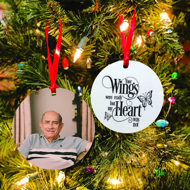 Personalized Photo Butterfly Ornament Your Wings Were Ready Memorial Ornament