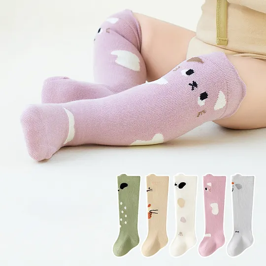 Baby Cute Cotton Cartoon Print High Elastic Knee Socks