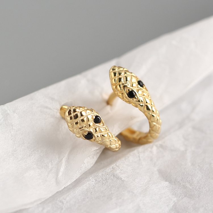 S925 Sterling Silver Snake Earrings