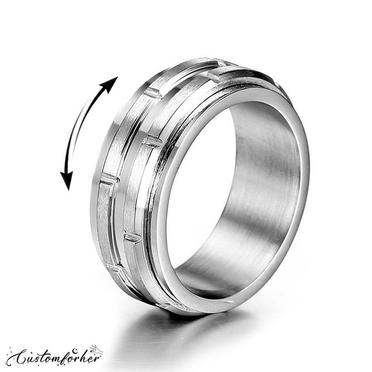 Simple Men's Titanium Steel Rotatable Ring