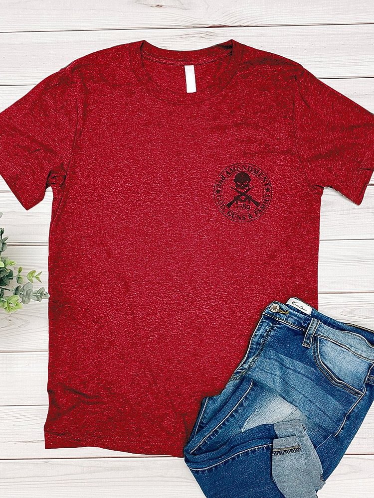 Bestdealfriday 2Nd Amendment 1789 Skull Logo Graphic Tee