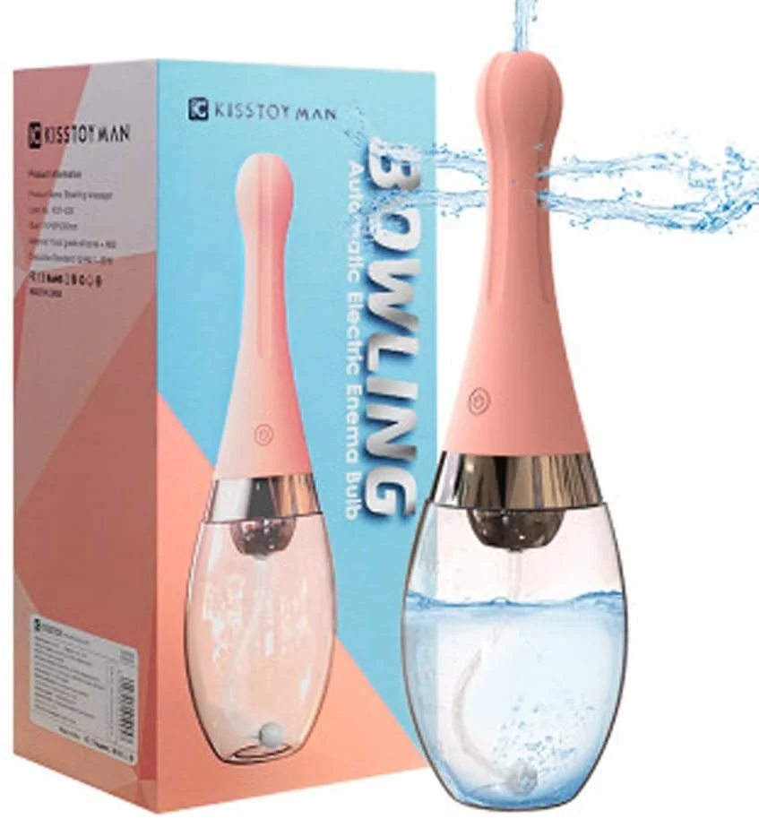 Soft Silicone Vaginal Anal Douche, Automatic Vibrating Cleaning Tool For Women And Men - Rose Toy