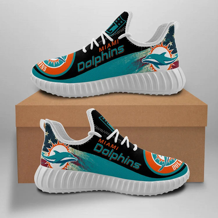 Miami Dolphins Unisex Comfortable Breathable Print Running Sneakers