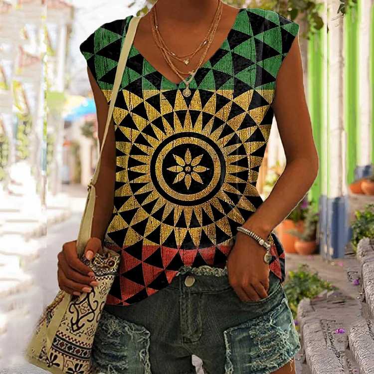Juneteenth Vintage Print Sleeveless Tank Top