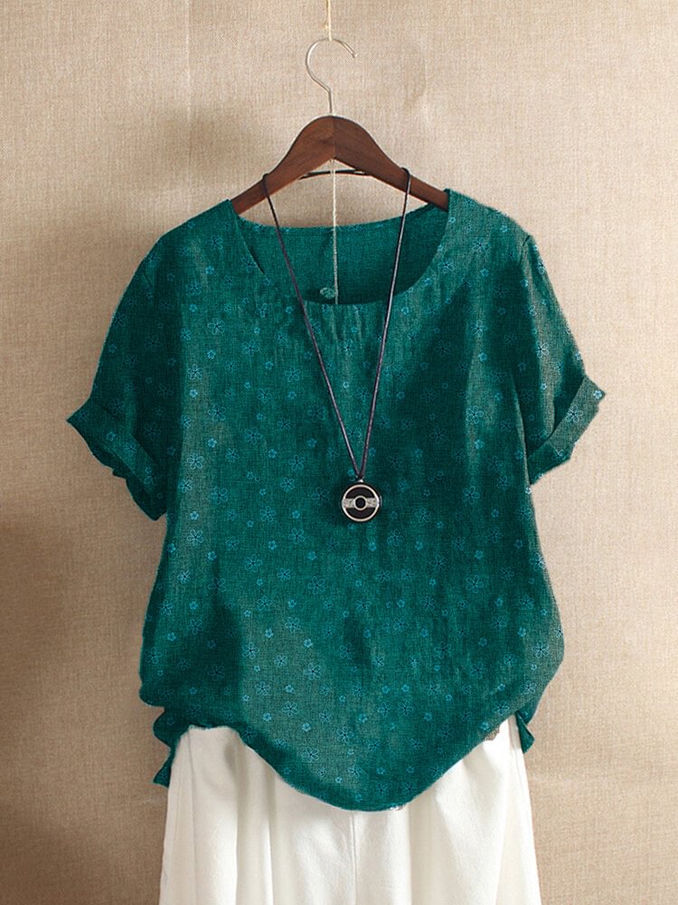 Floral Printed Short Sleeve T shirt For Women P1670582