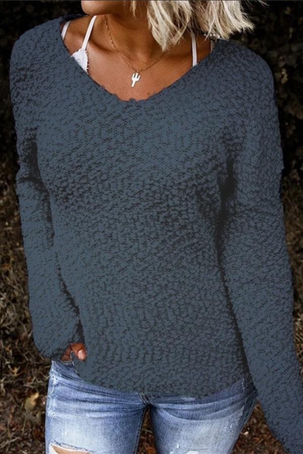 V-neck Fleece Sweatshirt P16234