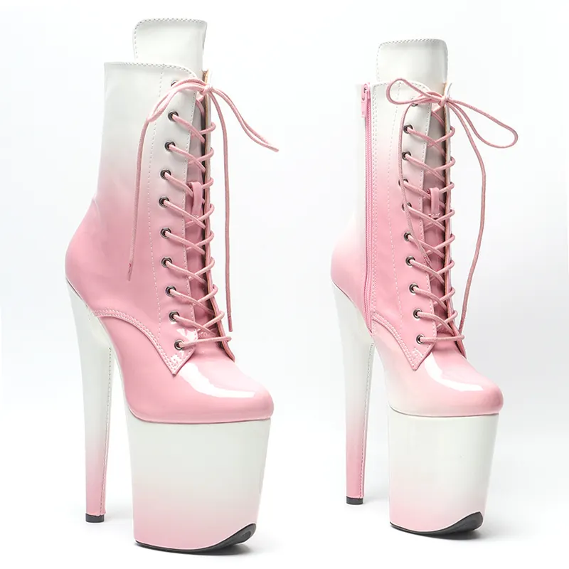 VCshoes 20CM/8inches PU Material Gradient Color Lady Boots High Heel Platform Pole Dance Boot 3B