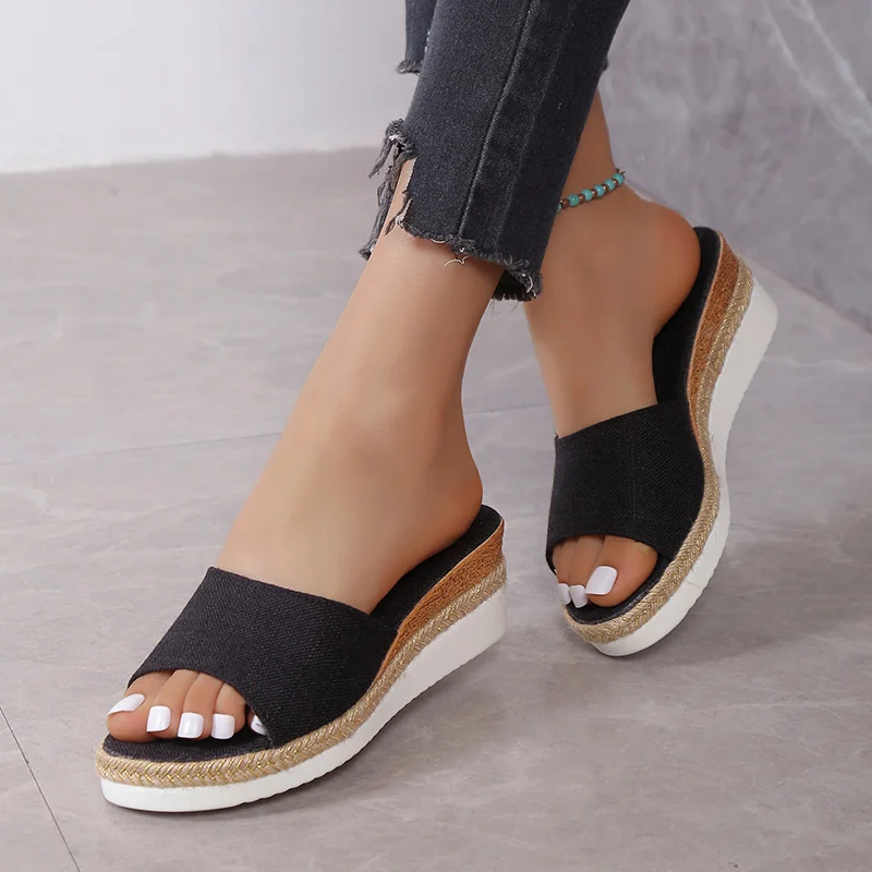 Women's Platform Wedge Summer Slides Shoes Slip-On Sandals Slippers (🔥BUY 2 FREE SHIPPING)