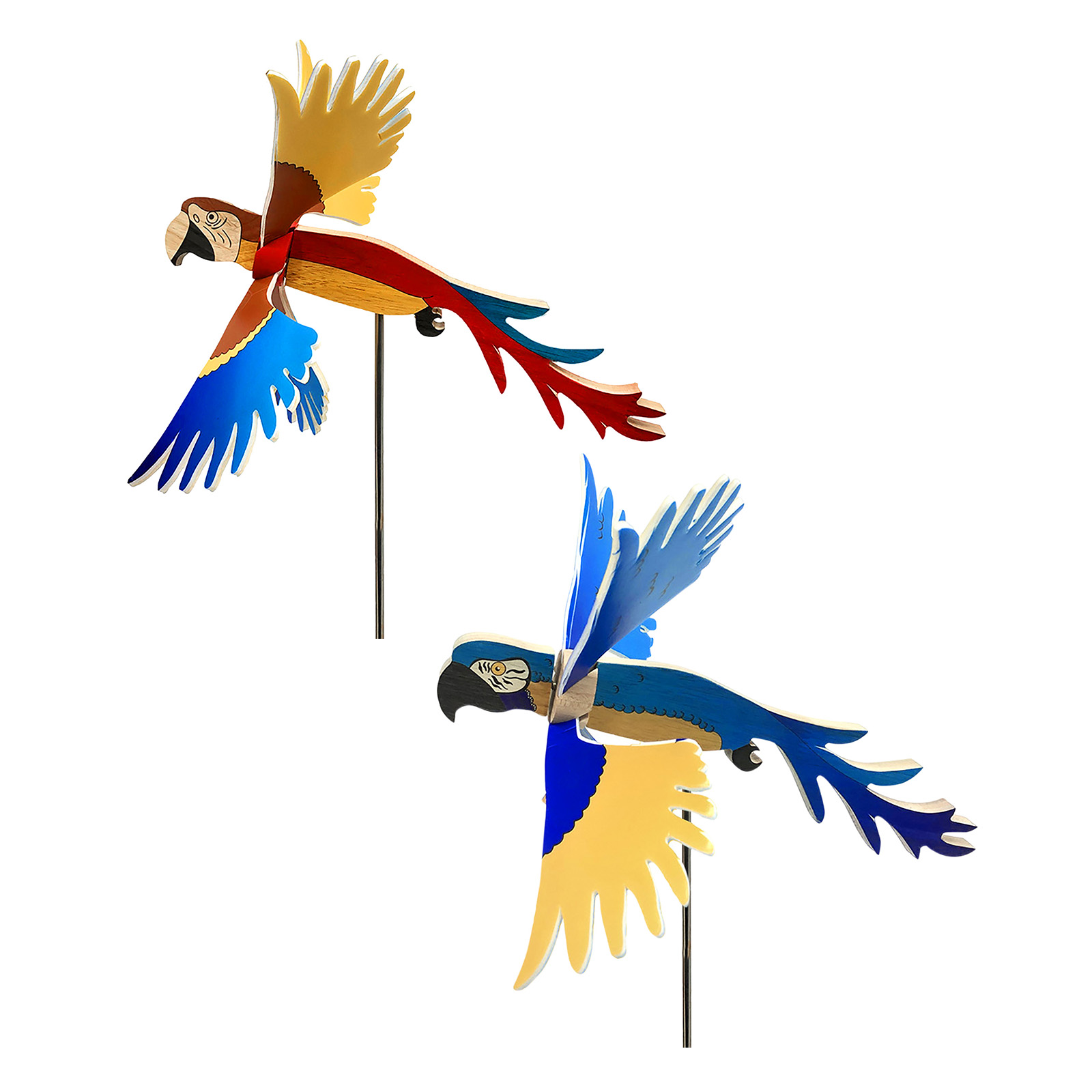 

Parrot Windmill Colorful Garden Ornaments - Outdoor Garden Wind Spinner, Blue, 501 Original