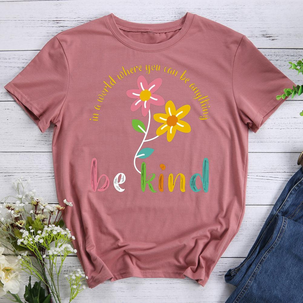 be kind Round Neck T-shirt-017168-Guru-buzz