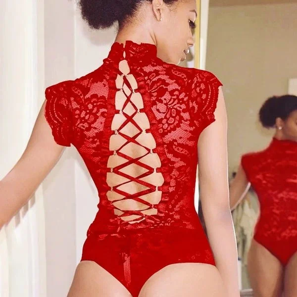Sexy Backless Lace Bodysuit