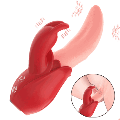 Bunnyjump - Tongue Vibrator Rabbit Ear Dual Vibes G Spot Clit Pleasure By Rose Toy