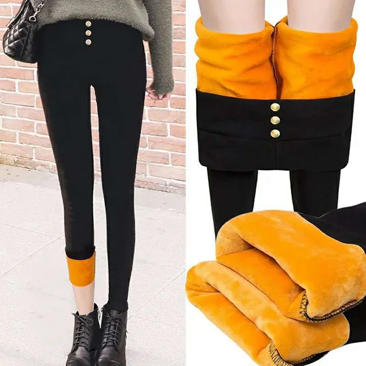 Padded thickened outer wear stretch Skinny Pants