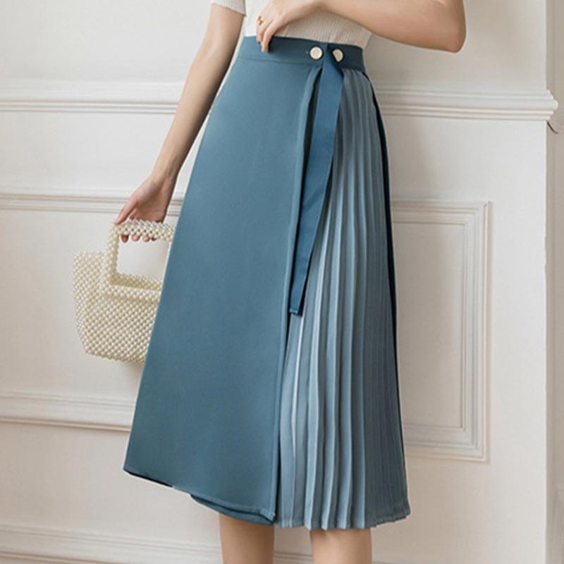 Fashion A-line High Waist Pleated Skirt