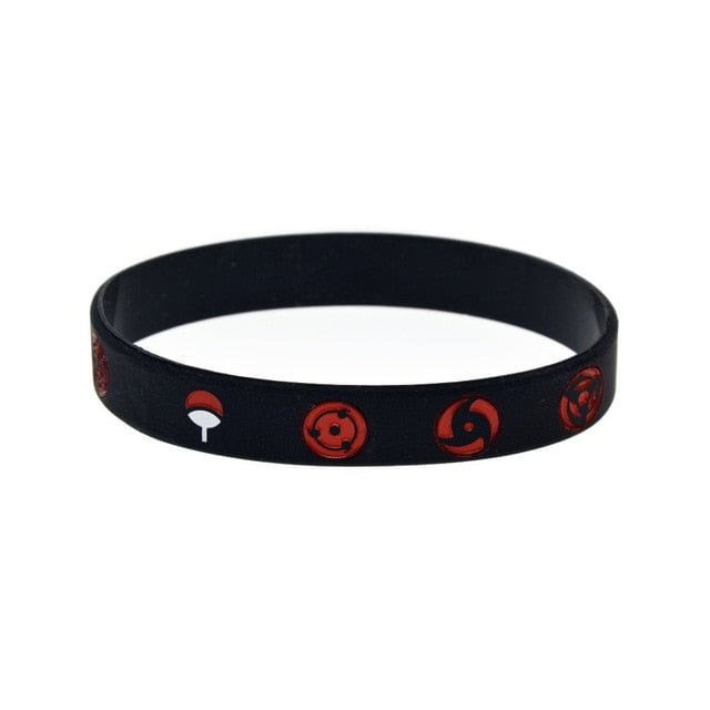 YOY-Anime Black/White Sport Wristband Male Rubber Silicone Bracelet