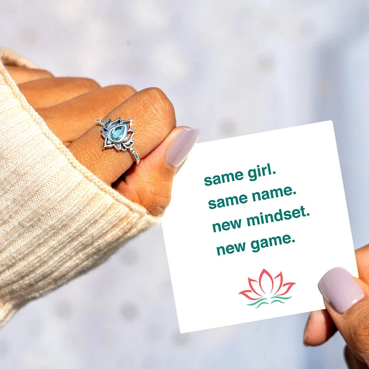 Lotus Ring for Daughter Besties "Same Girl. Same Name. New Mindset. New Game."