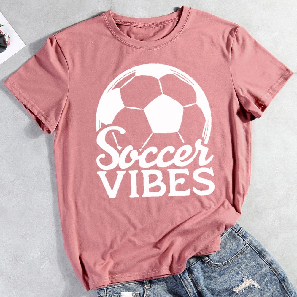 Soccer Vibes Round Neck T-shirt-0019610-Guru-buzz