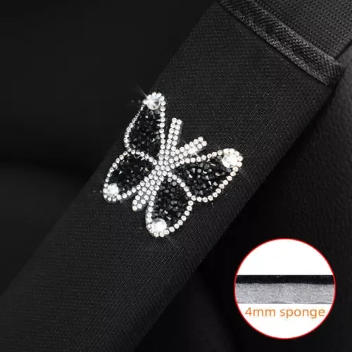 Dronehint 1pc Car Seat Parts Safety Belt Shoulder Pad Strap Cover Accessories w/ Butterfly (For: BYD) Parts