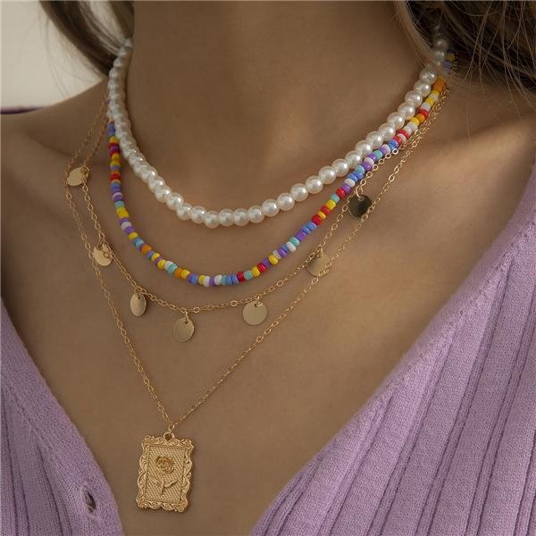 Bohemian Multi-layer Color Vintage Pearl Necklace - Chicaggo