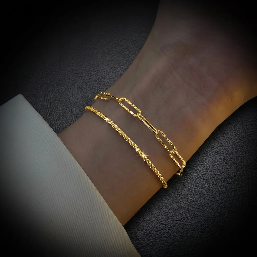 JiStones Celestial Cross Layered Bracelet Set | Silver Edition Midnight Black