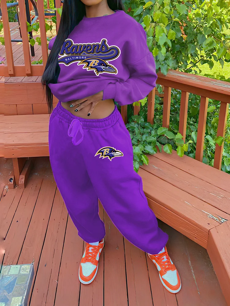 Baltimore Ravens Sports Sweatshirt Two-Piece Suit