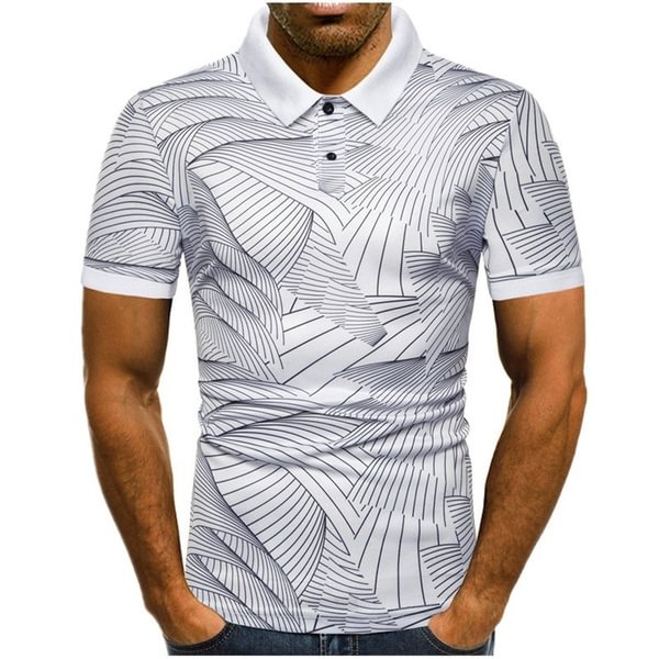 Summer Men's Fashion Polo Shirt Casual Striped Short-sleeved Business Shirt. - BlackFridayBuys