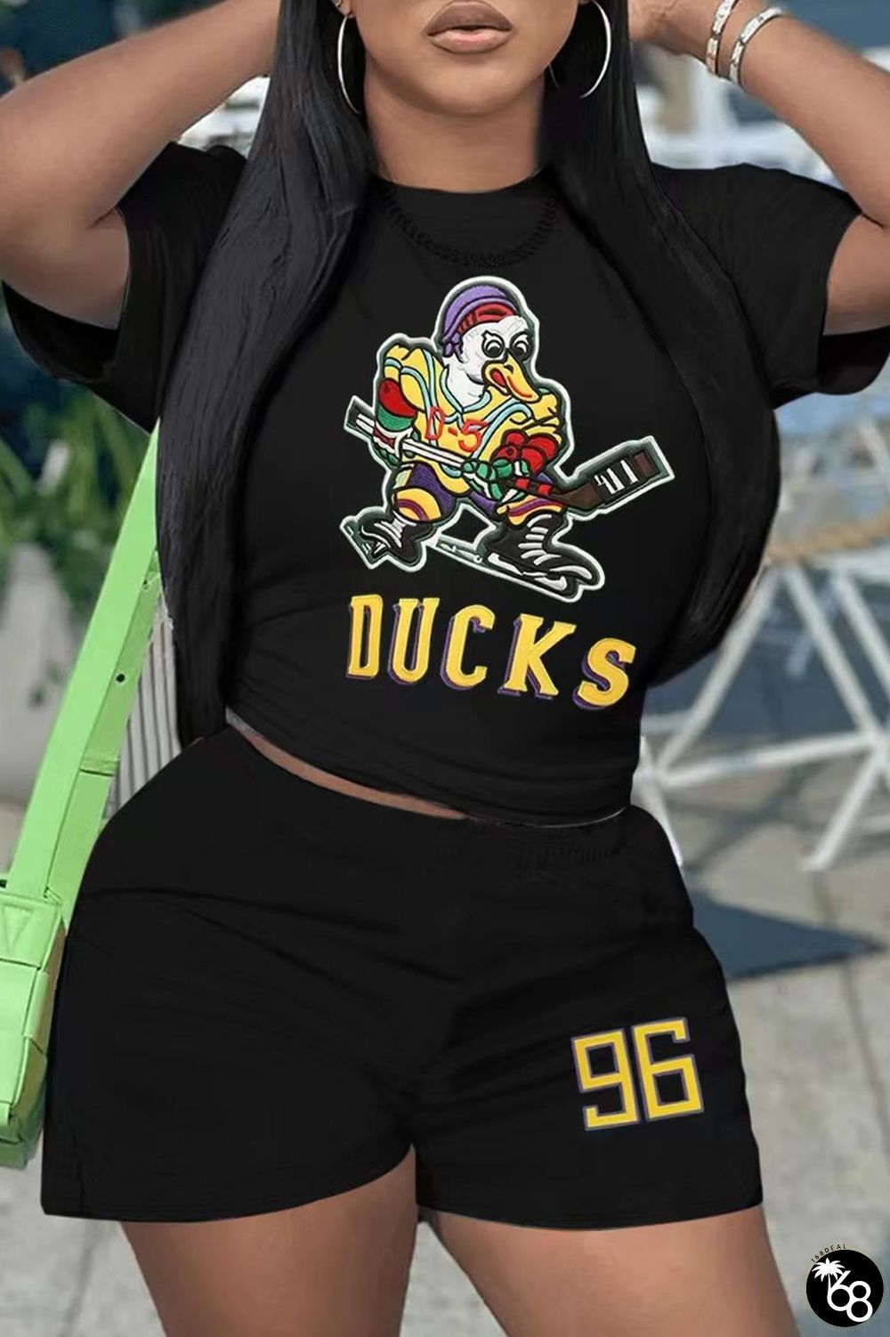 Casual Print Basic O Neck Short Sleeve Two Pieces | 168DEAL