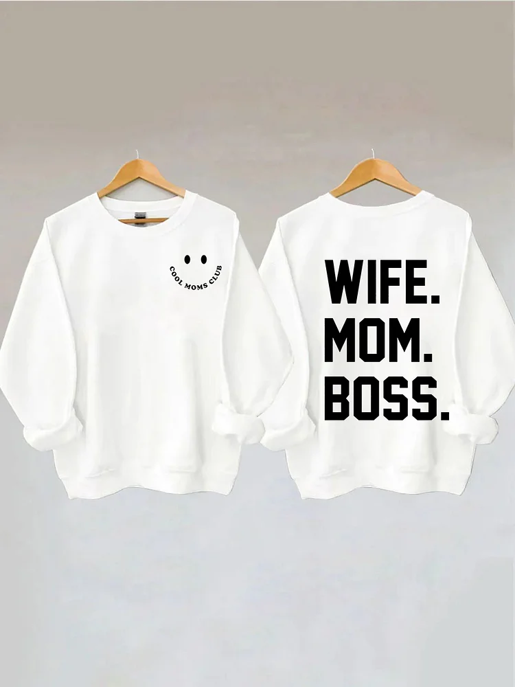 Cool Moms Club, Wife Mom Boss Sweatshirt socialshop
