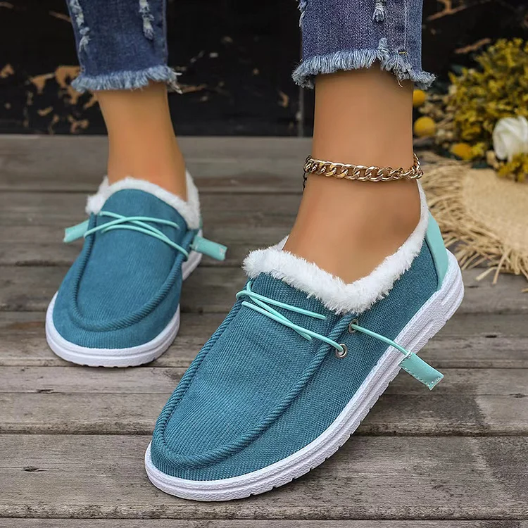 Daily Fluffy Lined Strappy Snow Flat Shoes