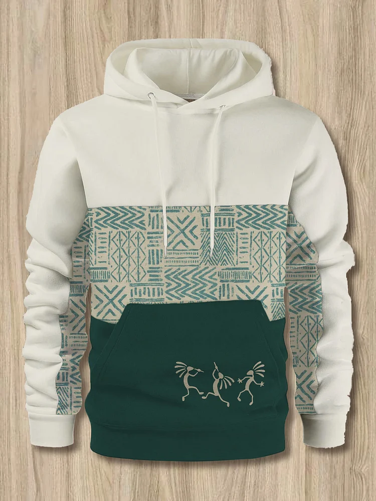 Men's Retro Traditional African Totem Pattern Hoodie