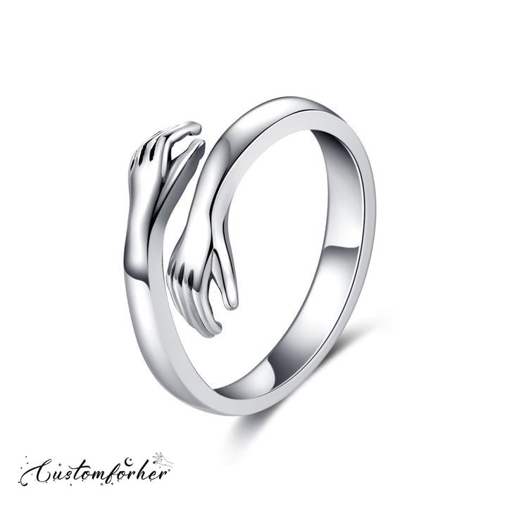 Give A Hug Sterling Silver Open Rings