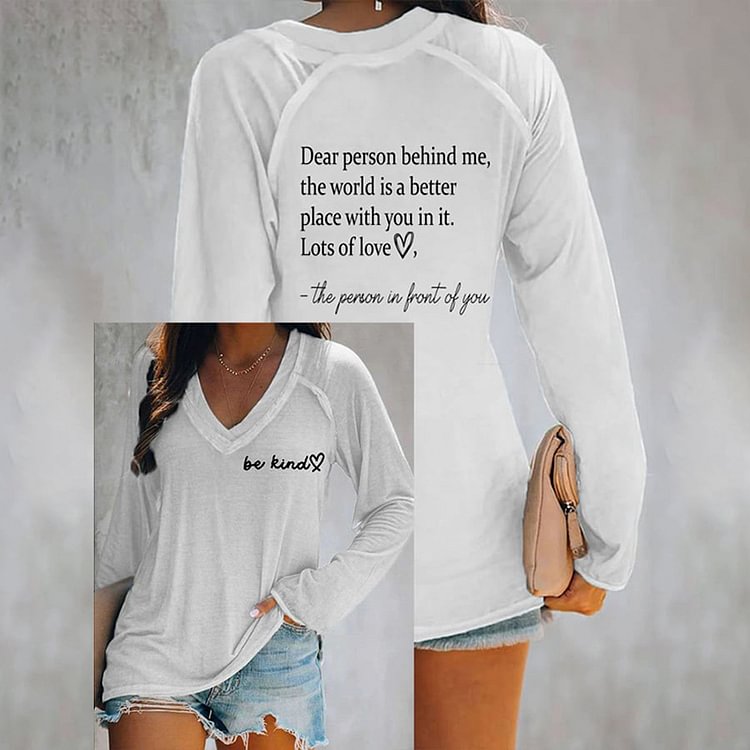 Comstylish Women's Be Kind The World Is A Better Place With You In It Print Casual T-Shirt
