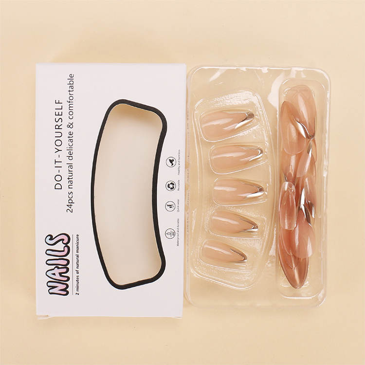 French gold-rimmed nail decals