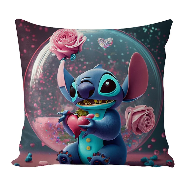 Pillow-Disney Stitch 11CT Stamped Cross Stitch 45*45CM(17.72*17.72In)