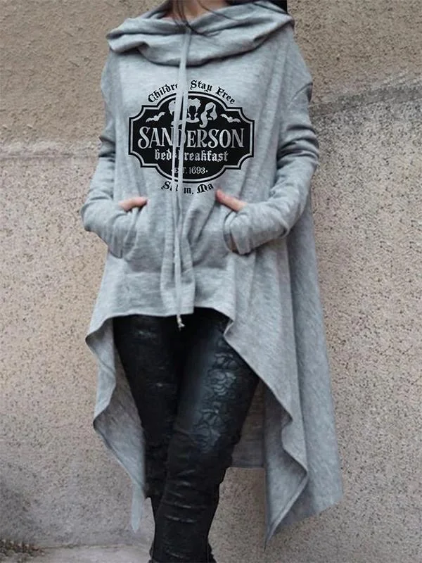 Fashion Print Irregular Long Sleeve Sweatshirt letclo Letclo