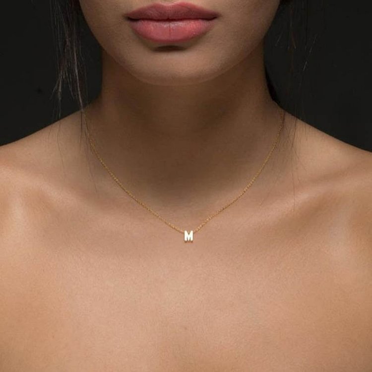 YOY-Fashion Gold Chain Initial Charms Necklace Pendant