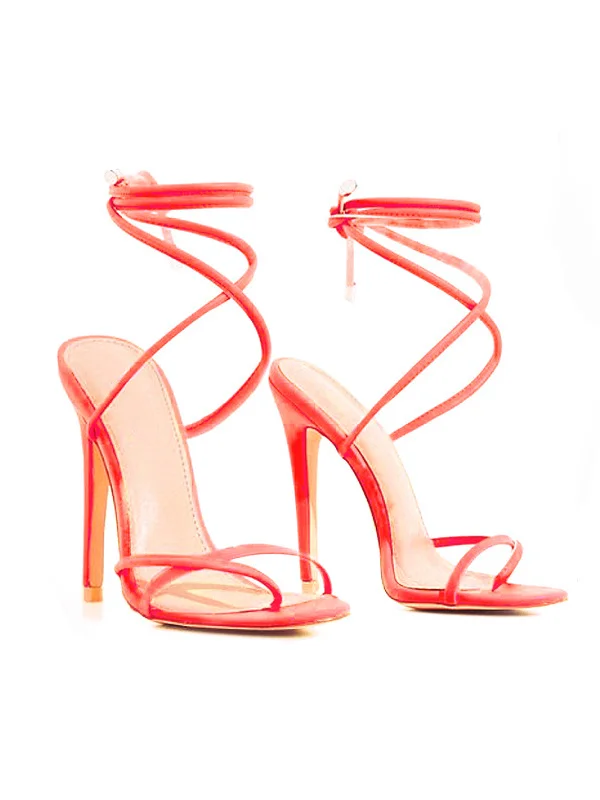 Lace-Up Point Toe High Heels Sandals