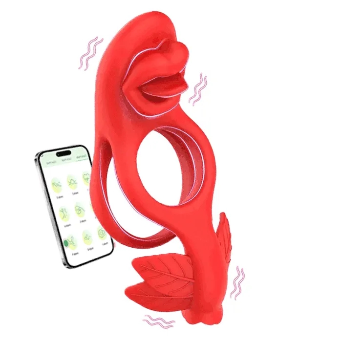 App-Controlled Tongue-Licking Vibrating Cock Ring – 2026 New Quiet Couples  Sex Toy for Beginners
