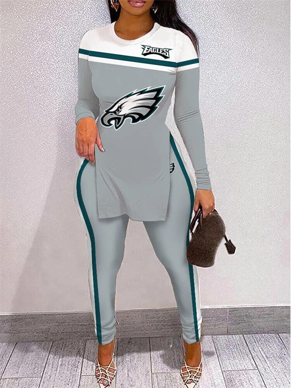 Philadelphia EaglesLimited Edition High Slit Shirts And Leggings Two-Piece Suits
