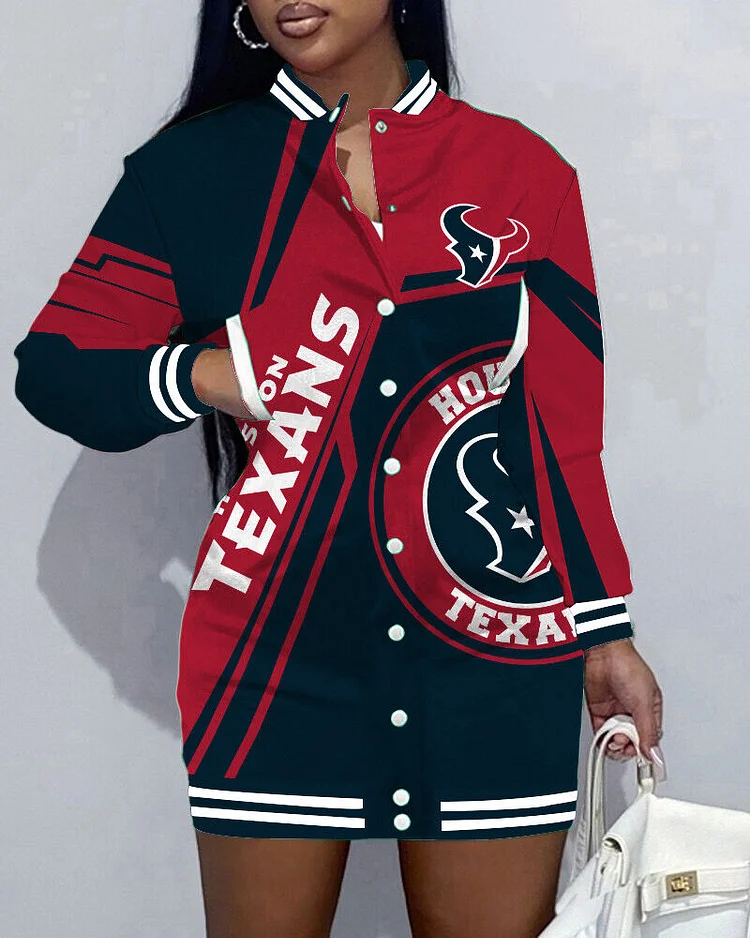 Houston Texans
Limited Edition Button Down Long Sleeve Jacket Dress