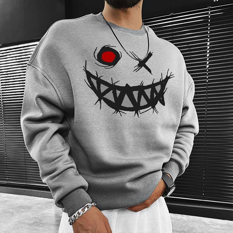 Evil Emoji Modern Style Print Sweatshirt