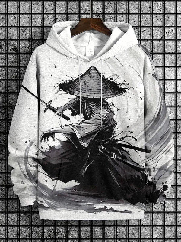 Men's Samurai Japanese Art Print Hooded Sweatshirt