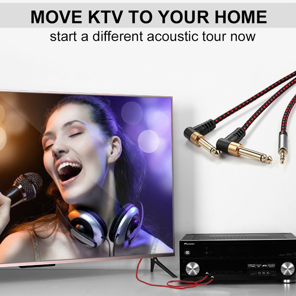 3.5mm Male to Dual 90 Degree 6.35mm Male Cable Y Splitter AUX Audio Cord, 2m, 501 Original
3.5mm Male to Dual 90 Degree 6.35mm Male Cable Y Splitter AUX Audio Cord, 2m, 501 Original