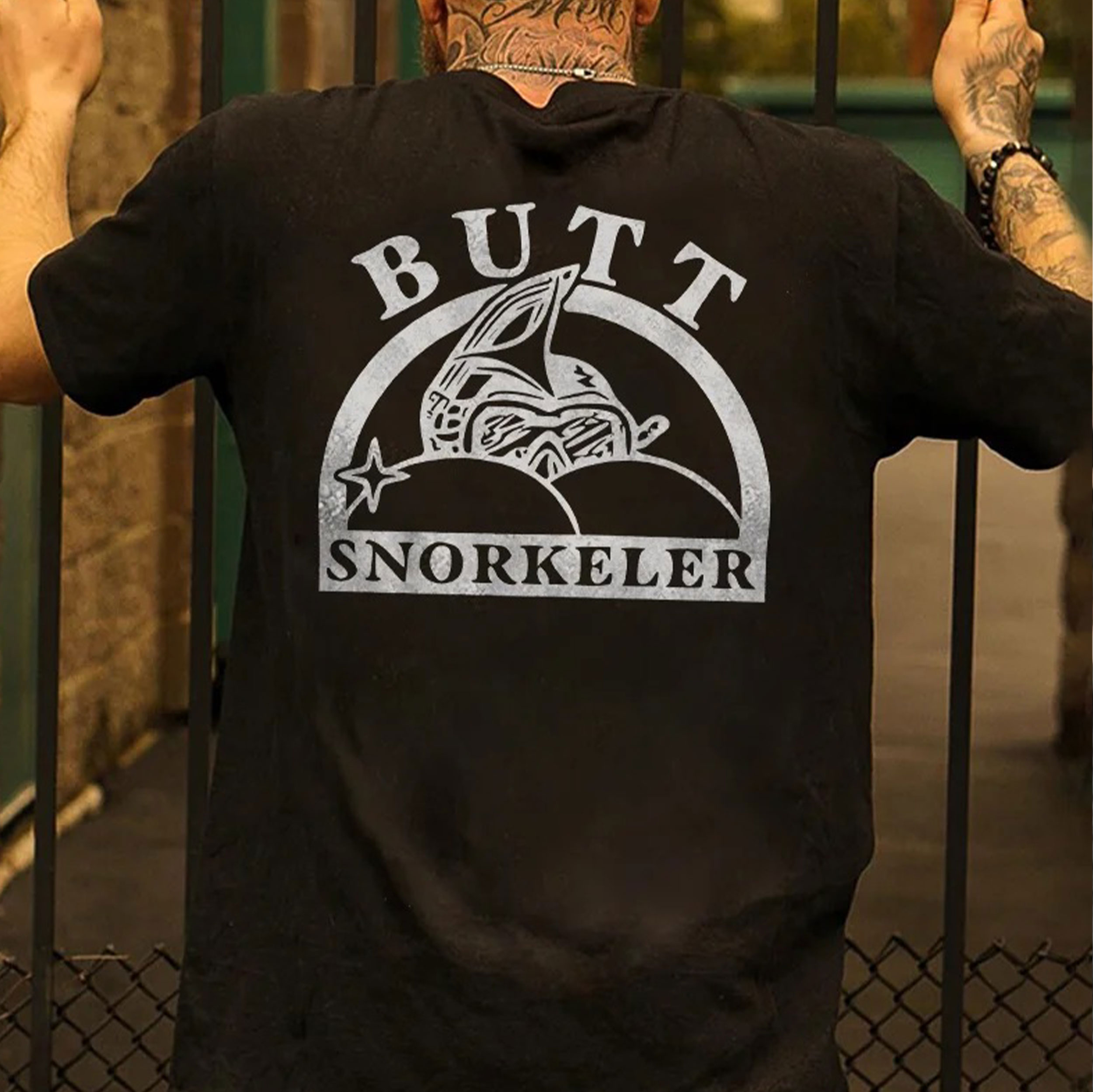 BUTT SNORKELER Sexy Ass Graphic Casual Black Print T Shirt