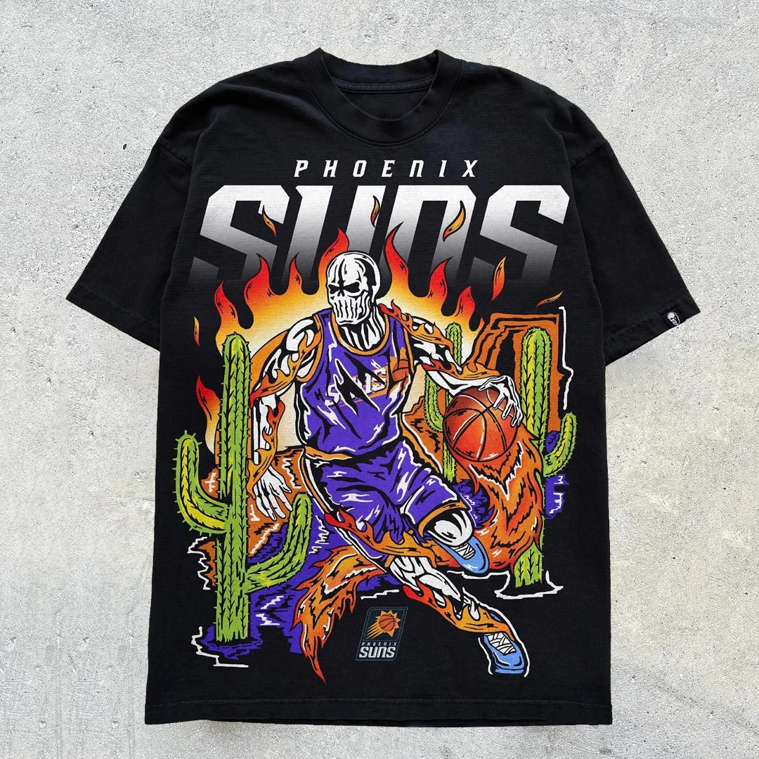 Basketball Suns Print Short Sleeve T-Shirt