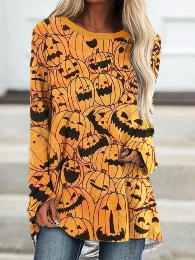 Halloween Pumpkin Graphics Tunic Shirt