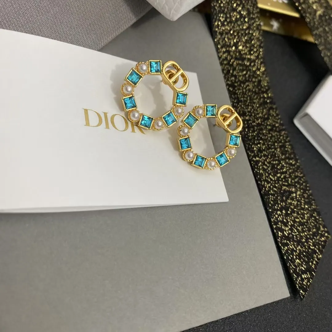 Dior Color Gem Rhinestone Earrings