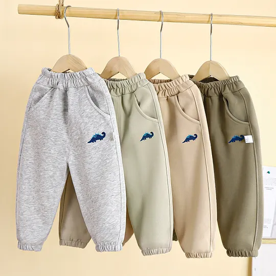 【12M-7Y】Boys' Dinosaur Embroidered Casual Sweatpants